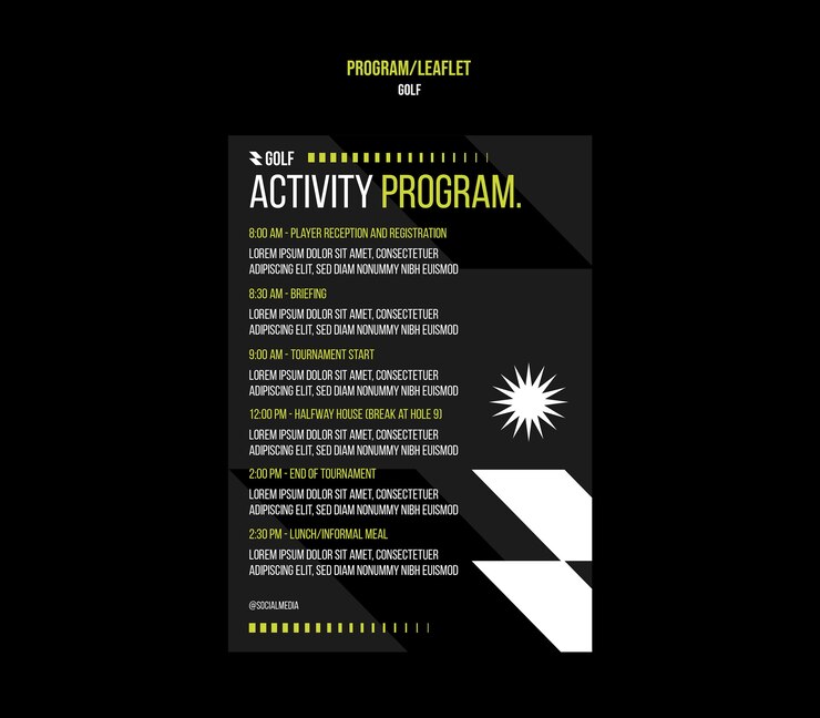 Free PSD golf program template design
