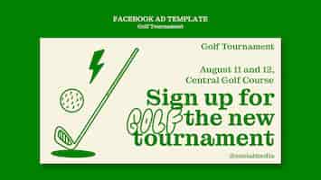 PSD gratuito modello di facebook per il torneo di golf