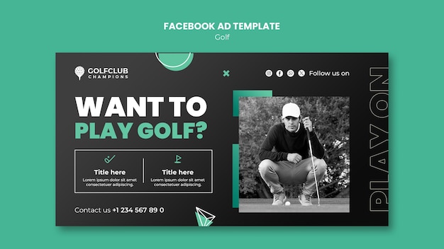 Free PSD golf tournament facebook template