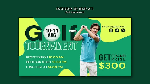 Бесплатный PSD Шаблон турнира по гольфу на facebook