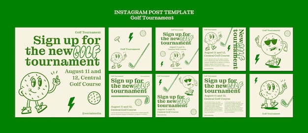 Free PSD golf tournament  instagram posts