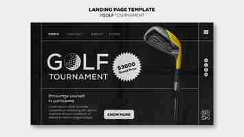 Free PSD golf tournament landing page template