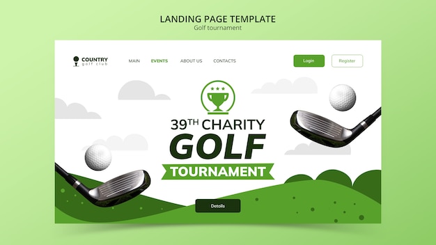 PSD gratuito progettazione del modello del torneo di golf