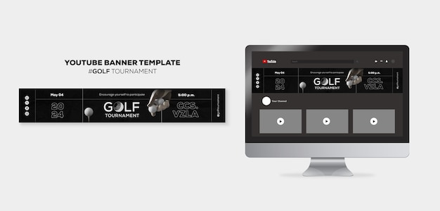 Free PSD golf tournament youtube banner