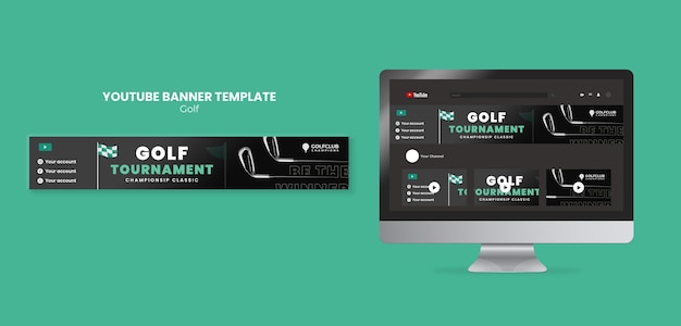 Free PSD golf tournament youtube banner