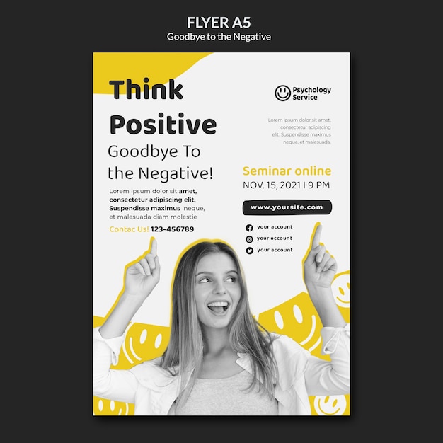 Free PSD good bye to the negative flyer design template