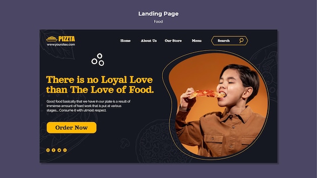 Good food landing page template