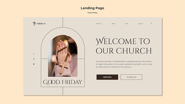 Free PSD good friday landing page template