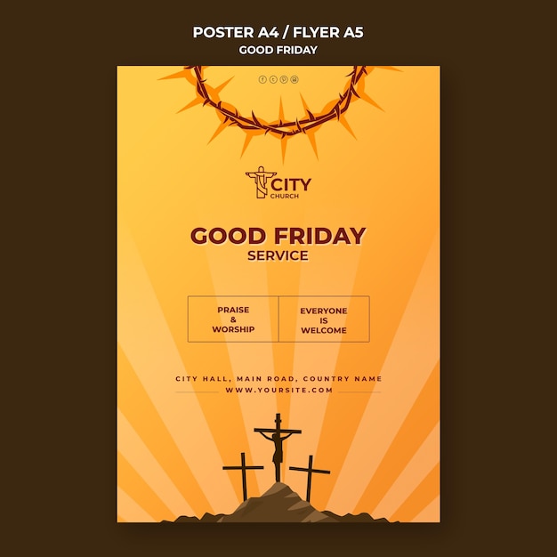 Free PSD good friday poster template