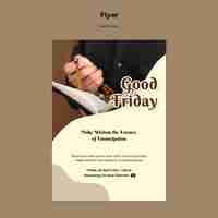 Free PSD good friday print template with photo