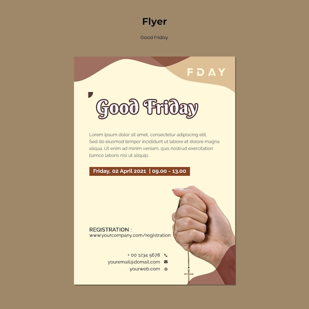 Free PSD good friday print template with photo