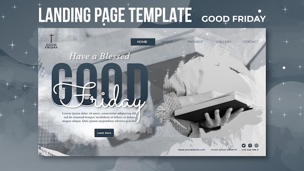 Free PSD good friday social landing page