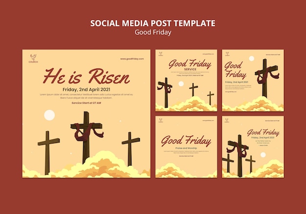 Good friday social media posts set