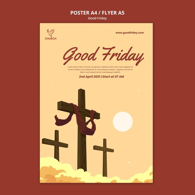 good friday social poster template