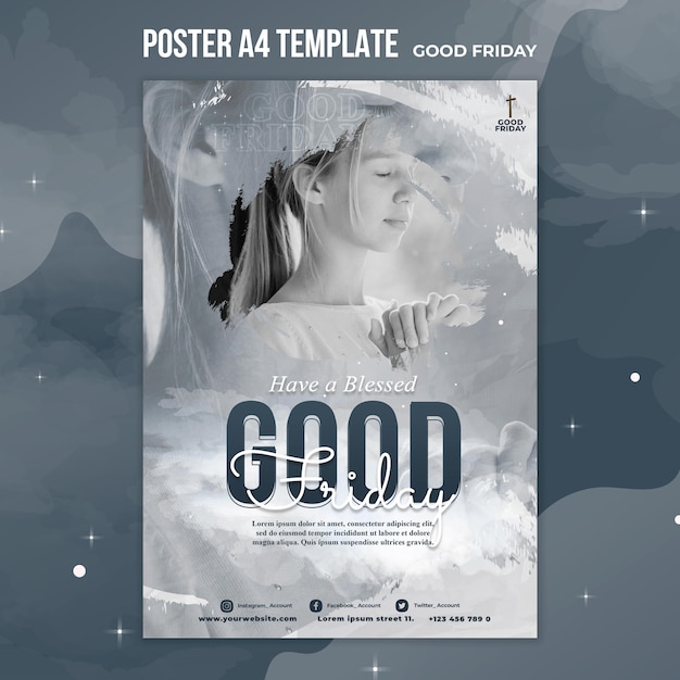 Free PSD good friday social poster template