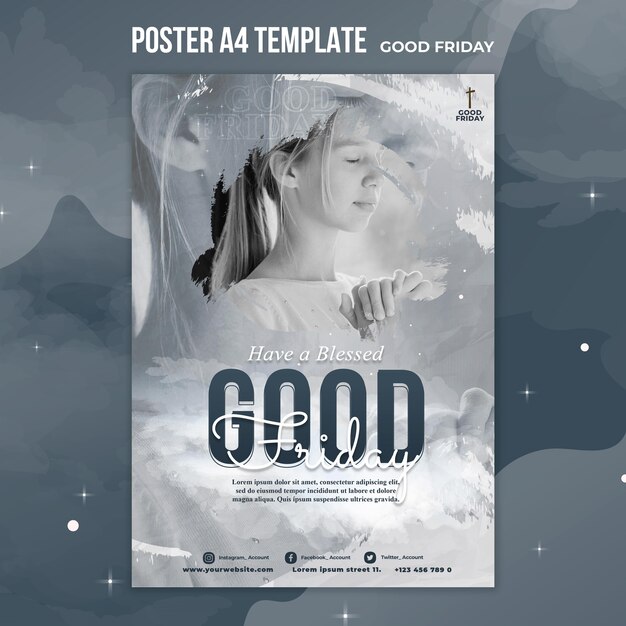 Good friday social poster template