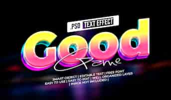 Free PSD good game text style effect