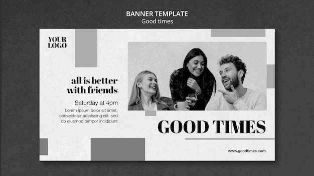 Free PSD good times banner with photo