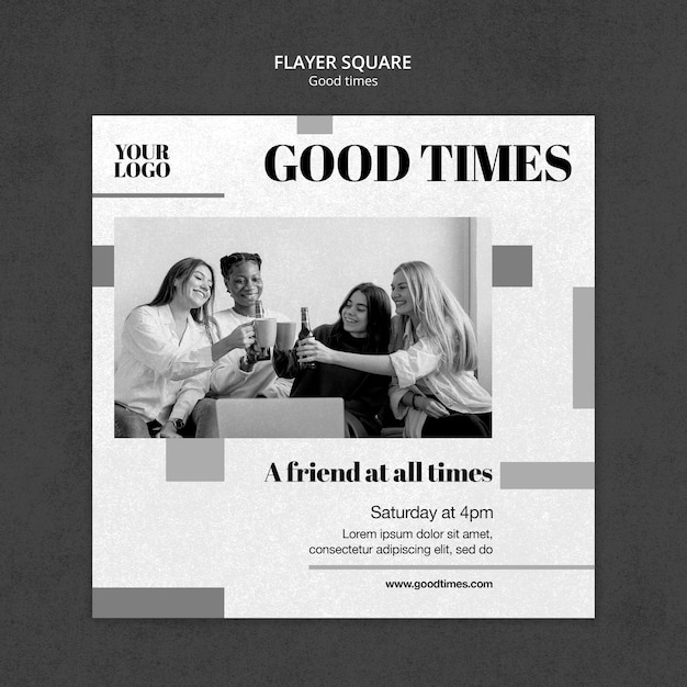 Good times squared flyer template