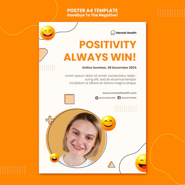 Free PSD goodbye to the negative poster or flyer template