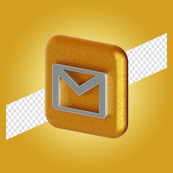 Google mail логотип приложения 3d визуализации изолированных иллюстрация