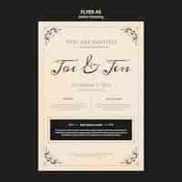 Free PSD gothic wedding invitation template design