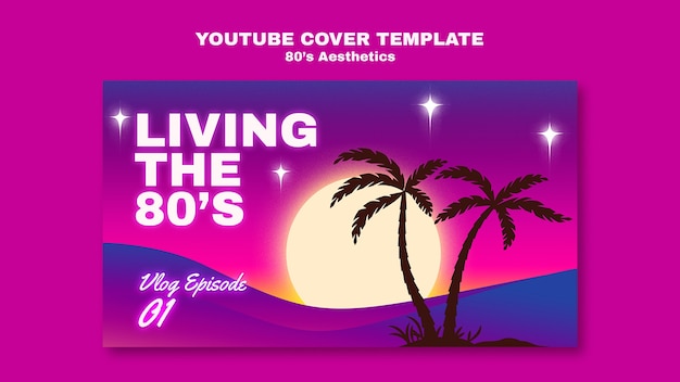 Free PSD gradient 80's aesthetics party template