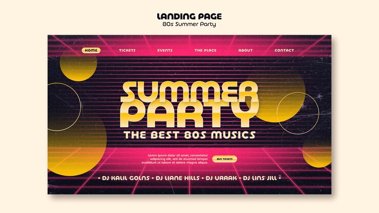무료 PSD 그라데이션 80년대 미적 템플릿 디자인