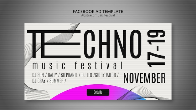 Free PSD gradient abstract music festival template