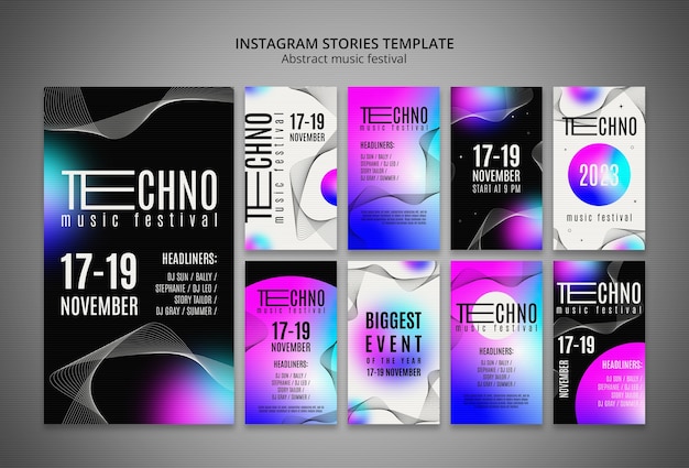 Free PSD gradient abstract music festival template