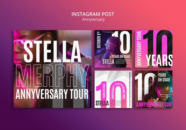 Gradient anniversary design template