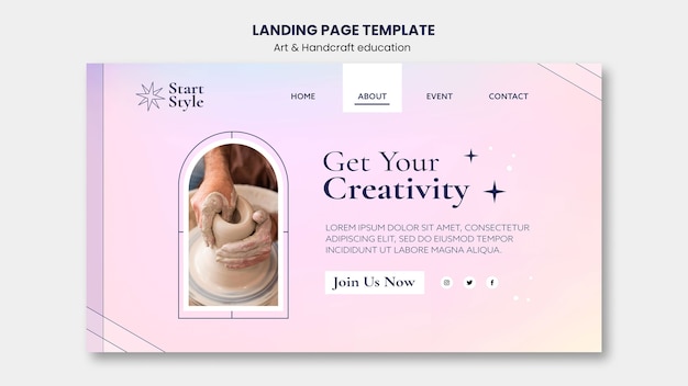 Gradient art and handcrafts template design