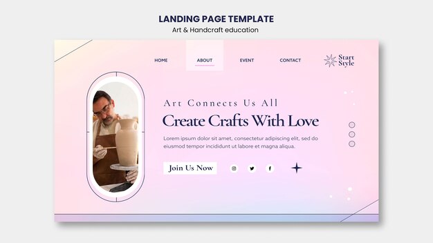 Gradient art and handcrafts template design