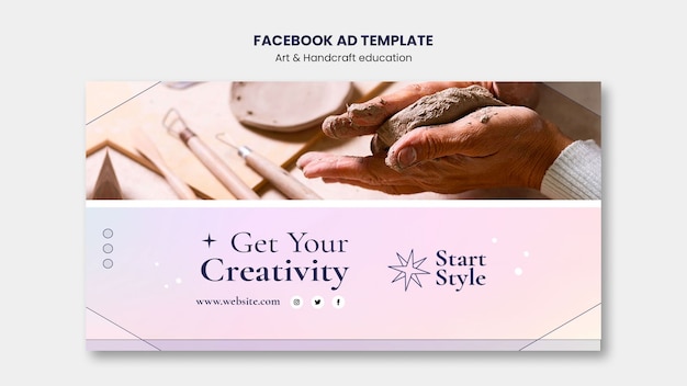 Free PSD gradient art and handcrafts template design