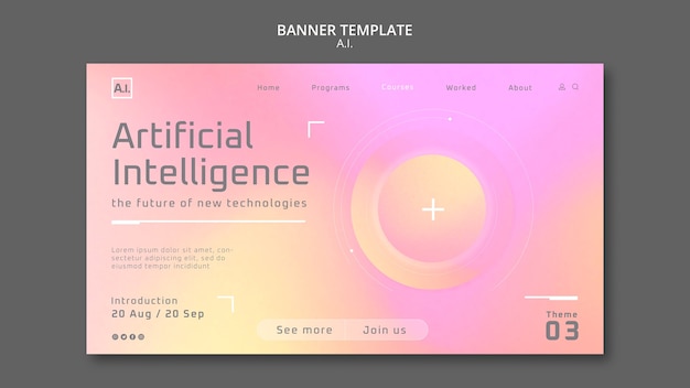 Free PSD gradient artificial intelligence template