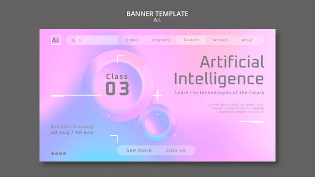Free PSD gradient artificial intelligence template