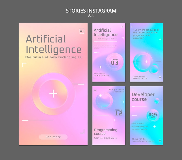 Free PSD gradient artificial intelligence template