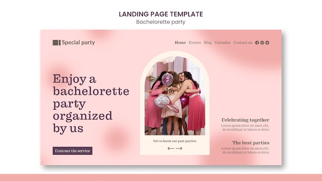 Free PSD gradient bachelorette party design template