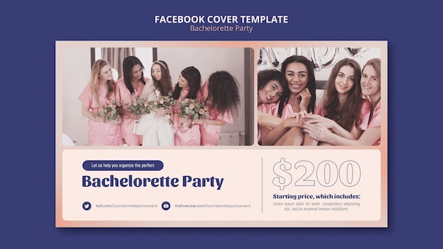 Free PSD gradient bachelorette party facebook cover