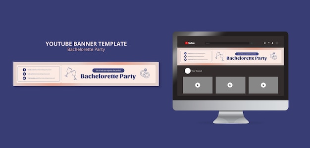 무료 PSD 그라데이션 독신 파티 youtube 배너