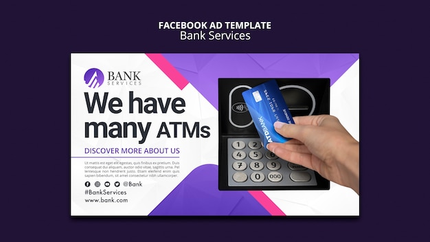 Free PSD gradient bank service facebook template