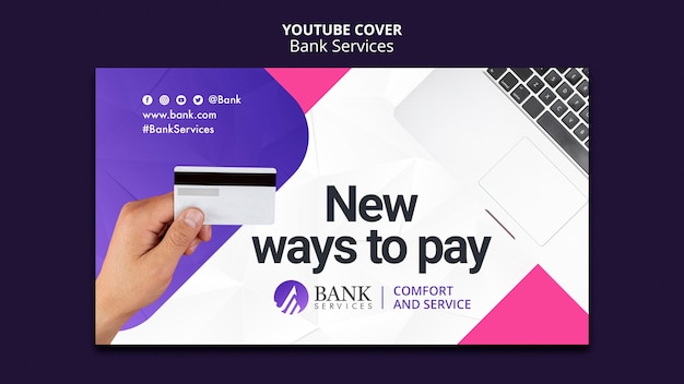 Free PSD gradient bank service youtube cover