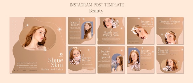 Free PSD gradient beauty template design