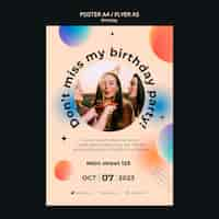 Free PSD gradient birthday template design