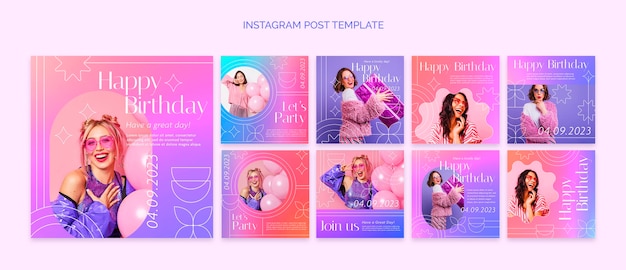 Gradient birthday template