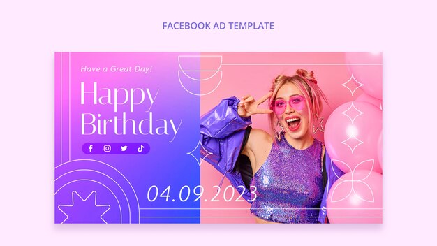 Gradient birthday template