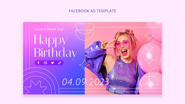 Gradient birthday template