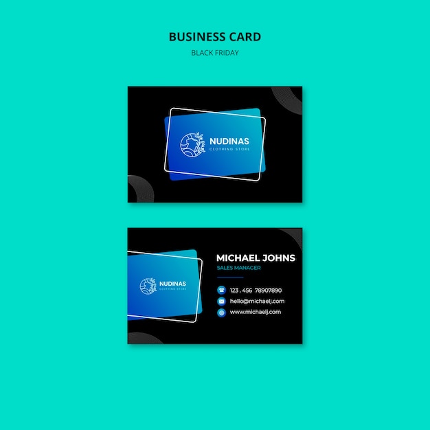 Gradient black friday business card