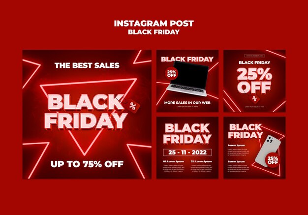 Gradient black friday template design