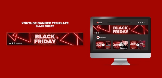 Free PSD gradient black friday template design